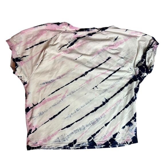 L*SPACE Tie Dye Wildflower Surfer Rash Guard Swim Top White Pink Navy Size XS - Picture 12 of 13